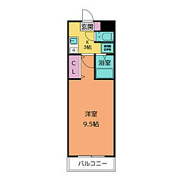 A・City明治本町 1Kの間取図画像