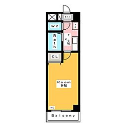 A・City朝日町 1Kの間取図画像