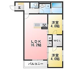 ミオ フラーゼ A棟 2LDKの間取図画像