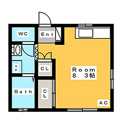 アイオス安城 ワンルームの間取図画像