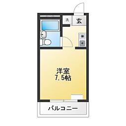 祥福マンション宮前 ワンルームの間取図画像