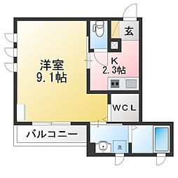 スマイルコート池浦 1Kの間取図画像