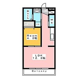 ソレアード吉良 1LDKの間取図画像