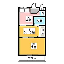 ＫＳパッション  ｜ 愛知県稲沢市国府宮４丁目（賃貸マンション2K・1階・34.77㎡） その2