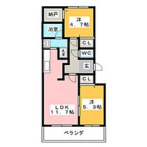 フロイア  ｜ 愛知県清須市西田中蓮池（賃貸マンション2LDK・1階・52.12㎡） その2