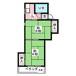 エクセランス稲島 2Kの間取図画像