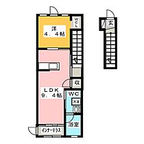 シェトワ　イナバ  ｜ 愛知県稲沢市稲葉２丁目（賃貸アパート1LDK・2階・38.25㎡） その2