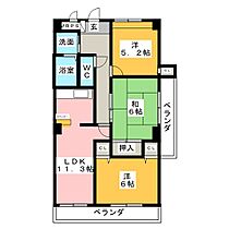 パールコートエルザ  ｜ 愛知県稲沢市下津町銚子原（賃貸マンション3LDK・2階・68.04㎡） その2