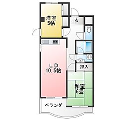 アーベルグ瀬邊 2LDKの間取図画像