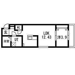 ティンガーラ須ヶ口 EAST 1LDKの間取図画像