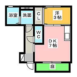 セプトクルール 1DKの間取図画像