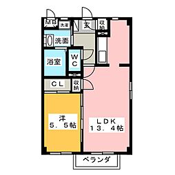 カラーシティーGタウン 1LDKの間取図画像