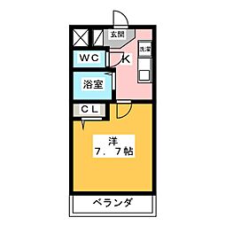 メゾンボー隅田2 1Kの間取図画像