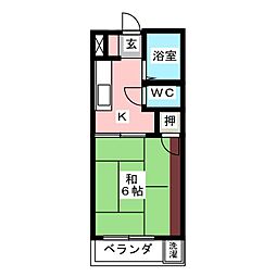 エクセル国府宮 1Kの間取図画像