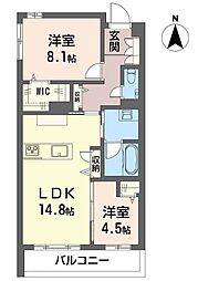シャーメゾン国府宮駅前 2LDKの間取図画像