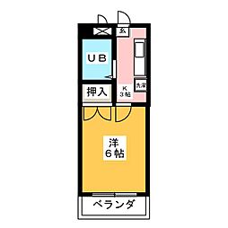 第3服部ビル 1Kの間取図画像