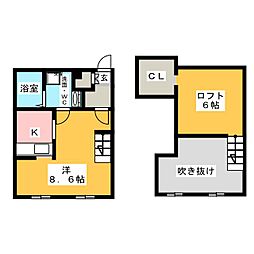 プリマグランデ須ケ口壱番館 1Kの間取図画像
