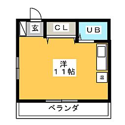 メゾンカワムラヤ ワンルームの間取図画像