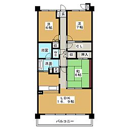 エムズシティ稲沢サウススクエア 3LDKの間取図画像