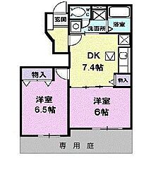 コーポすずらん 2DKの間取図画像