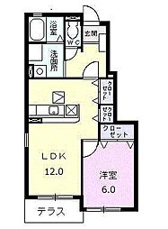 アウローラS3 1LDKの間取図画像