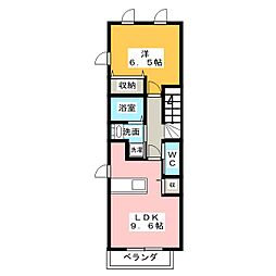 クリエスト高熊 1LDKの間取図画像