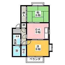 ラ・フォーレ清洲 2DKの間取図画像