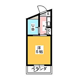 サンセット33 ワンルームの間取図画像
