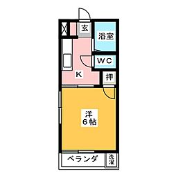 エクセル国府宮 1Kの間取図画像