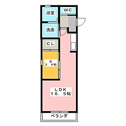 エストフィオーレ 1LDKの間取図画像