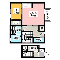 セプトクルール 1DKの間取図画像