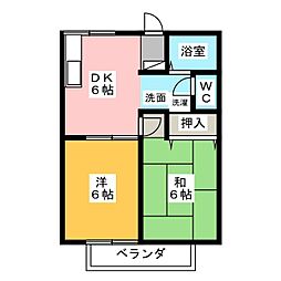 メゾンひまわり 2DKの間取図画像