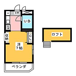 ベルトピア稲沢2 ワンルームの間取図画像