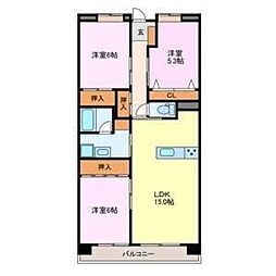 シーズンコート稲沢 3LDKの間取図画像