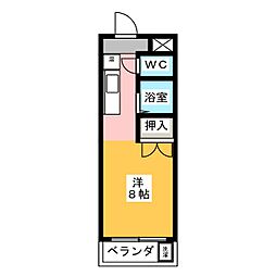 四季の里五番館 1Kの間取図画像