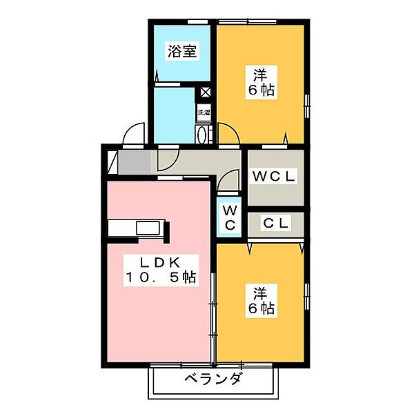 Sunny Terrace　I ｜愛知県小牧市大字久保一色(賃貸アパート2LDK・2階・55.00㎡)の写真 その2
