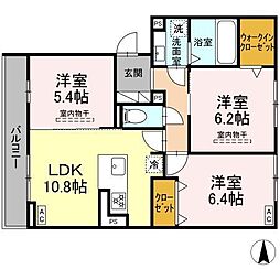 コンフォール 3LDKの間取図画像