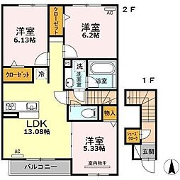 アレイズ 3LDKの間取図画像