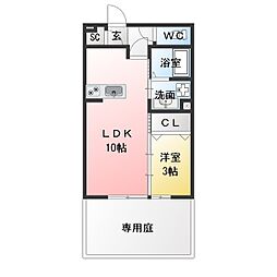 アンベリール堀の内 1LDKの間取図画像