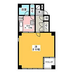 ルグラン中央 1DKの間取図画像