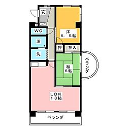 アドヴァンス 2LDKの間取図画像