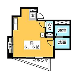 ＫＴＥＸビル 3階ワンルームの間取り