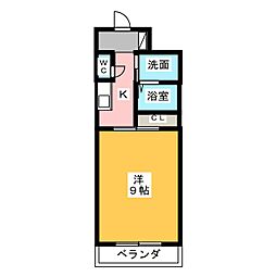 グランデュ桜 1Kの間取図画像