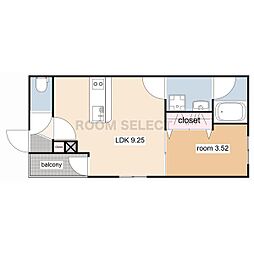 ARIVIA知立 1LDKの間取図画像