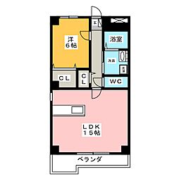 アコール・セゾンS 1LDKの間取図画像