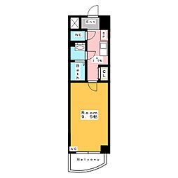 エムロード 1Kの間取図画像