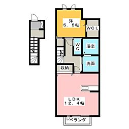 エムグランデA 1LDKの間取図画像