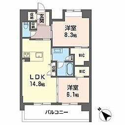 Roothill10 2LDKの間取図画像