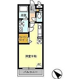 パークハイムC棟 ワンルームの間取図画像
