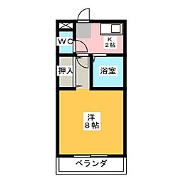 コアハウス 1Kの間取図画像